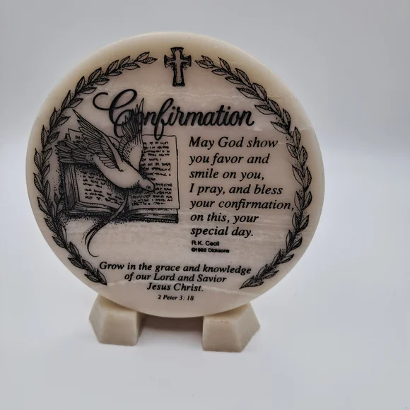 Religious Keepsake Set - Baptism Plaque & Confirmation Stone with Stand - Picture 6 of 9